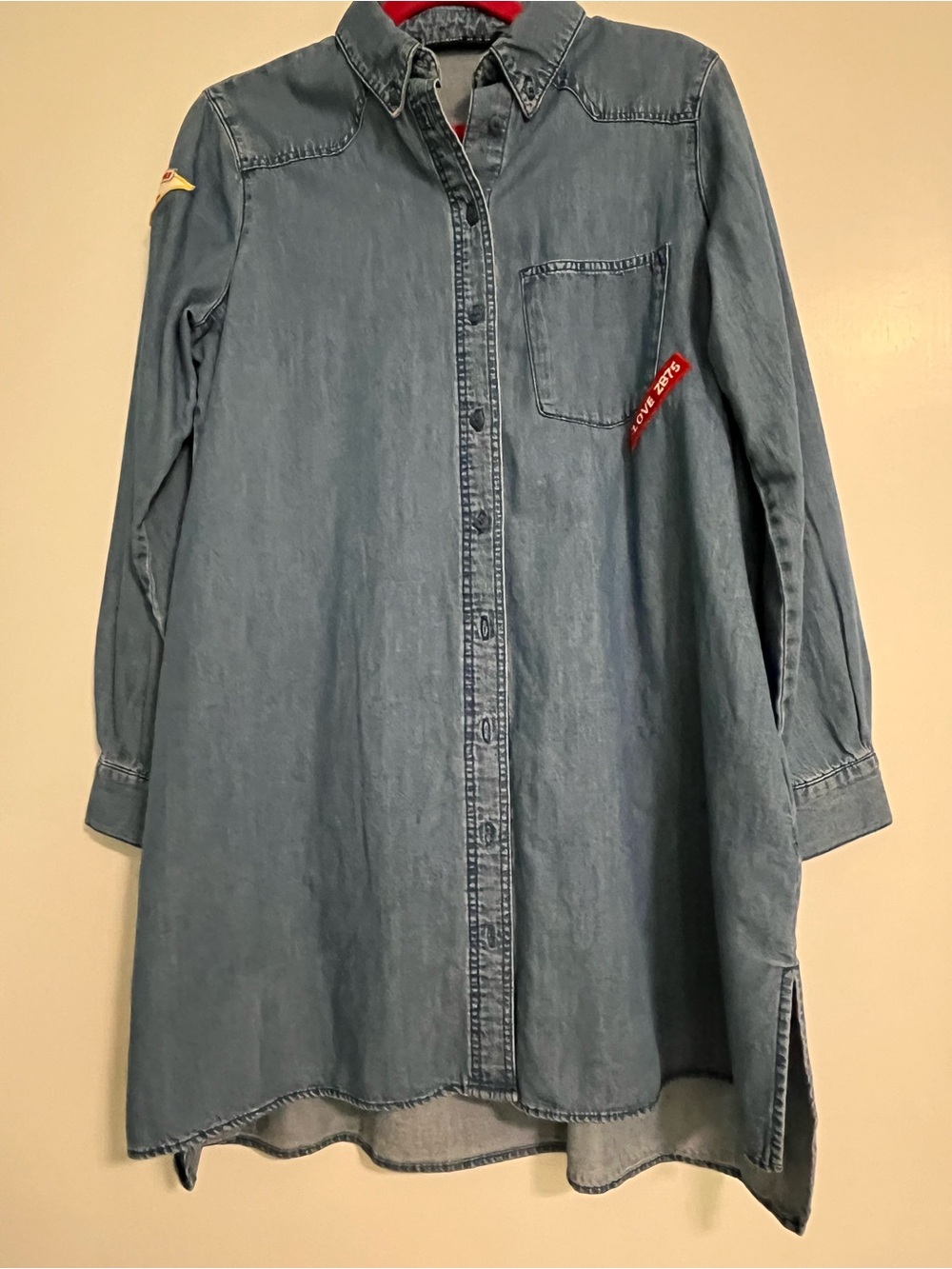 Zara Basic Denim 1975 Chambray Longline Button-Up Tunic XS